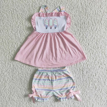 Girls Embroidered Popsicle Set